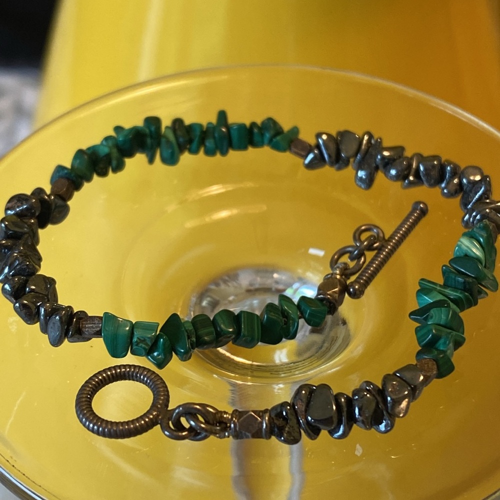 Vintage Hematite & Malachite Bracelet
